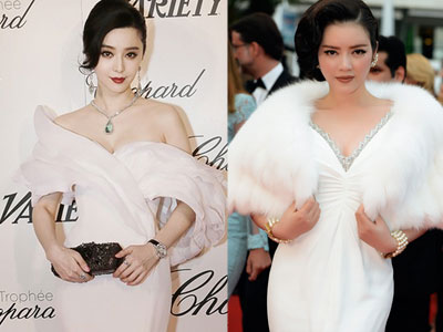 Phạm Băng Băng - Lý Nhã Kỳ cùng chọn style cổ điển ngày 3 LHP Cannes