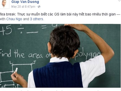 TS Giáp Văn Dương "thách" GS Ngô Bảo Châu giải bài toán lớp 3 gây tranh cãi