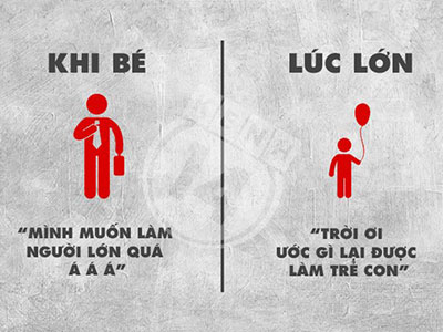 Chùm ảnh hài hước về suy nghĩ khác nhau giữa người lớn và trẻ con