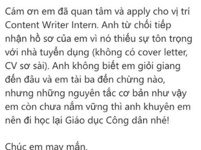 Gây "bão mạng" vì miệt thị ứng viên xin việc