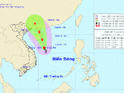 Bão giật cấp 9-10 tấn công dữ dội quần đảo Hoàng Sa