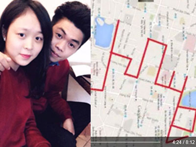 Nam sinh Hà Nội chạy bộ 10km, xếp dòng chữ AYE tặng bạn gái