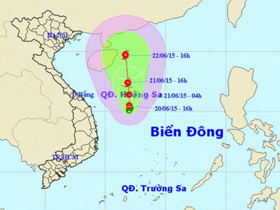 Bão số 1 đổi hướng vào vịnh Bắc Bộ