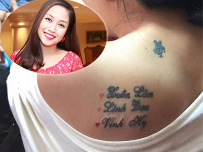 Ốc Thanh Vân xăm tên 3 con lên vai