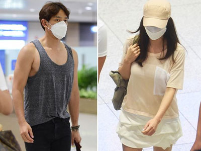 Bắt gặp Bi Rain và Kim Tae Hee tại sân bay
