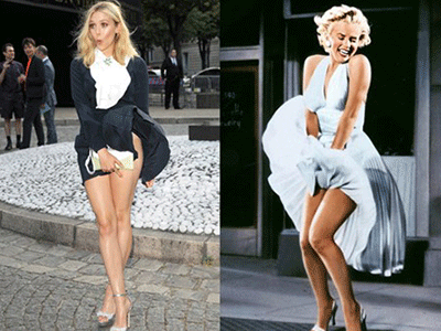 Mỹ nhân “Avengers” bị gió thổi tung váy như Marilyn Monroe