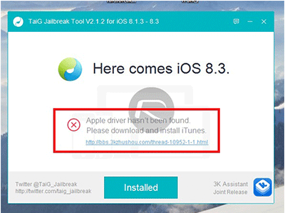 Jailbreak iOS 8.4 bị lỗi “Apple driver” thì làm thế nào?