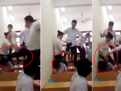 Clip: Nhóm nam sinh đánh hội đồng dã man 1 nữ sinh