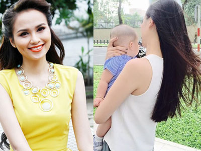 Hoa hậu Diễm Hương lần đầu khoe ảnh con trai bụ bẫm
