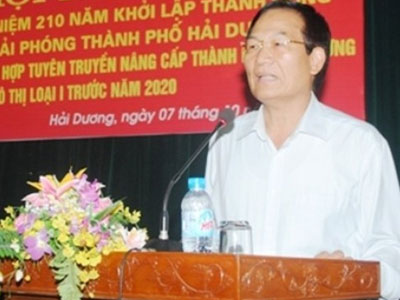 Bí thư Thành ủy Hải Dương rút đơn xin từ chức
