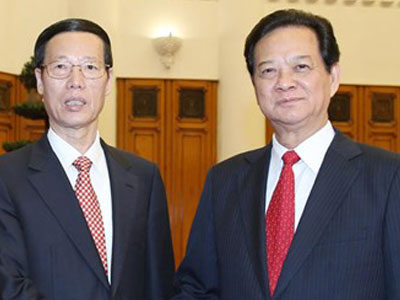 Thủ tướng Nguyễn Tấn Dũng tiếp Phó Thủ tướng Quốc vụ viện Trung Quốc