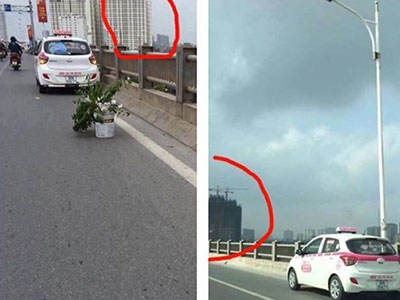 CSGT khẳng định hình ảnh taxi đỗ trên cầu Vĩnh Tuy nửa năm trước là không có thật