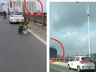 Xôn xao hình ảnh chiếc taxi đỗ cùng vị trí trên cầu Vĩnh Tuy từ nửa năm trước?