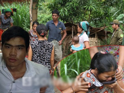 Vợ nghi can thảm sát 4 người khóc ngất khi chồng bị bắt