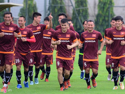 Tuyển thủ Việt tập luyện trước trận gặp Man City