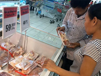 Kiểm tra việc đùi gà Mỹ bán giá tại Việt Nam