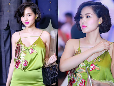 Tâm Tít diện váy hai dây trễ nải tái xuất rạng rỡ sau khi sinh