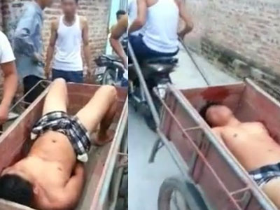 "Chí Phèo thời hiện đại" bị người dân bắt trói, bỏ lên xe kéo đi khắp làng