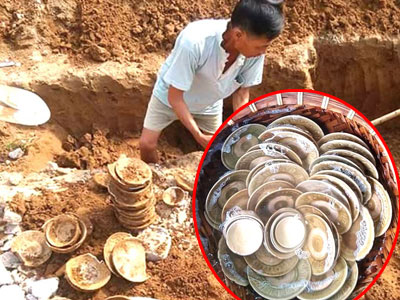 Đổ xô đến hỏi mua gần 70 bát đĩa cổ người dân đào được