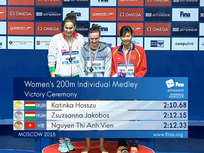 Hôm nay Ánh Viên thi chung kết 400m hỗn hợp tại Cup thế giới 2015