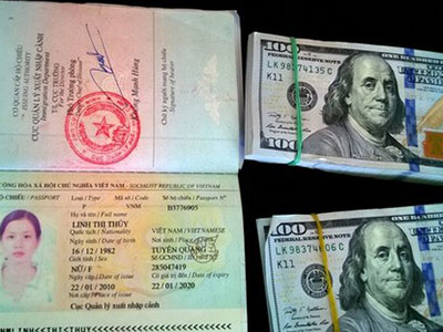 Bắt thiếu nữ xách lậu gần 18.000 USD từ Campuchia về Việt Nam