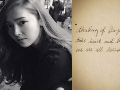 Jessica (SNSD) viết thư tay gửi nạn nhân vụ nổ bom ở Bangkok