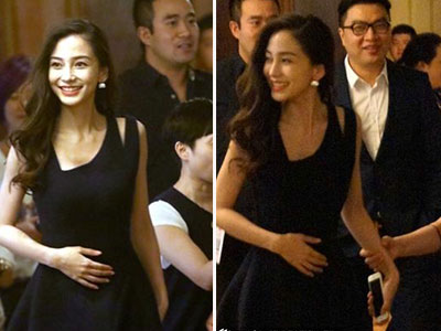 Angela Baby liên tục xoa bụng, bị nghi đang mang thai