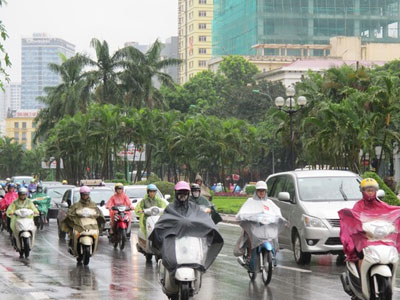 Bắc bộ dịu mát, nhiều nơi có mưa dông