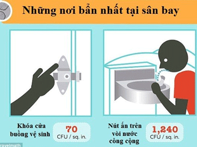 Nơi bẩn nhất trên máy bay không phải là toa-lét