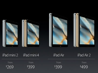iPad mini 4 ra mắt, giá từ 399 USD