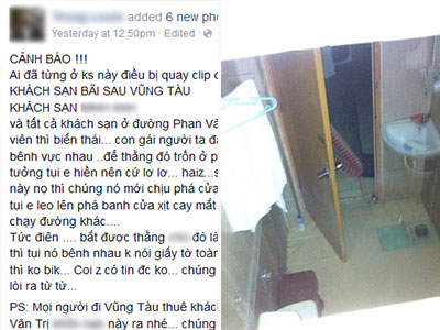 Thực hư thông tin khách sạn ở Vũng Tàu quay lén khách nữ trong phòng tắm
