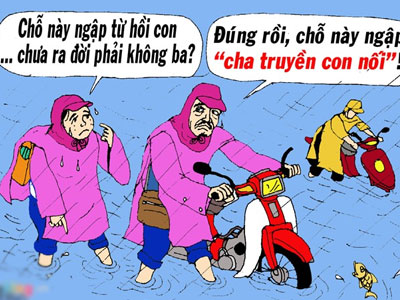 Hí họa kẹt xe, ngập nước lịch sử ở Sài Gòn