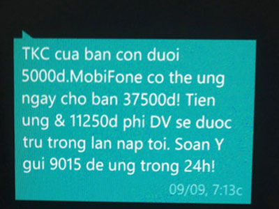 Dịch vụ ứng tiền nhanh của nhà mạng bị tố "cho vay nặng lãi"