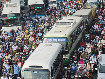 TP.HCM không có ùn tắc vì xe vẫn nhúc nhích