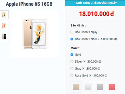 iPhone 6s màu đen khan hàng