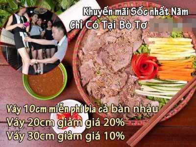 Hà Nội: Nhà hàng gây sốc với chiêu "mặc váy ngắn 10cm được miễn phí cả bàn bia"