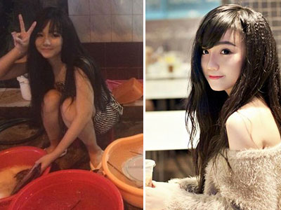 "Thiếu nữ rửa bát phiên bản 2" khiến dân mạng sục sôi