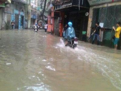 Các tuyến phố nội thành Hà Nội có thể bị ngập sau cơn mưa lớn