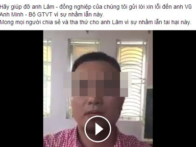 Người chồng quay clip xin lỗi vì tố nhầm Vụ trưởng ngoại tình
