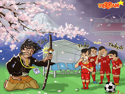 Hí họa: Học trò khóc tiễn biệt võ sĩ Miura