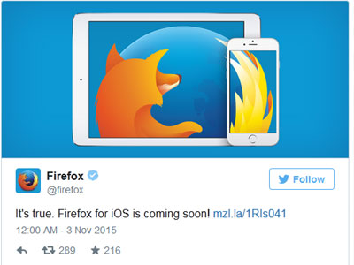 Trình duyệt Firefox sắp chính thức lên iPhone