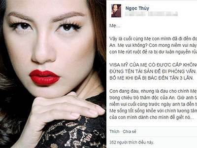 Siêu mẫu Ngọc Thúy viết "tâm thư" trách móc mẹ ruột