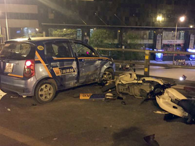 Công an: Hai người đuổi theo taxi gây tai nạn không có lỗi