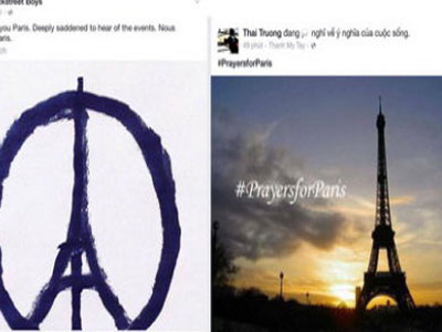 Cư dân mạng cầu nguyện cho nạn nhân khủng bố Paris