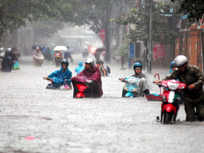 Không khí lạnh gây mưa lớn, Hà Nội có nguy cơ ngập lụt