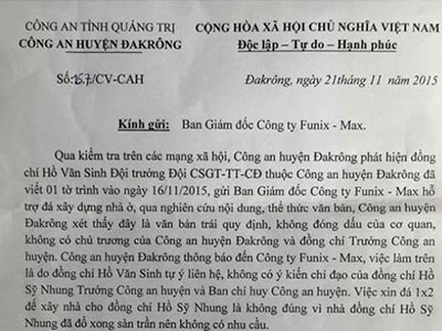 Xem xét kỷ luật đội trưởng CSGT "xin đá" xây nhà sếp