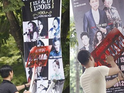Hà Nội ra quân phun sơn băng rôn vi phạm