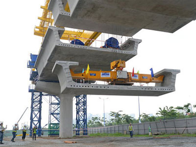 Hình ảnh tuyến metro số 1 đang lắp đặt hơn 1.000m dầm cầu