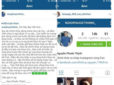 Noo Phước Thịnh bức xúc vì bị mạo danh trắng trợn trên instagram
