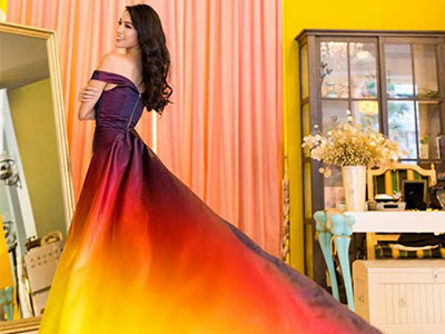 Váy dạ hội dự thi ở Miss World của Lan Khuê